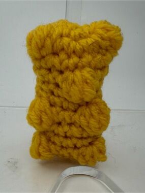 Handmade Mini Crochet Gummy Bear in Mustard Yellow